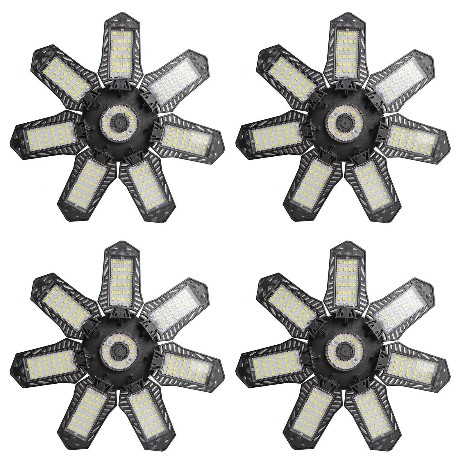 New 7+1LED Garage Light Bulbs, Ultra Bright 6500K Garage Ceiling LED Light, Shop Light with Deformable Panels, E26/E27 Bulb Socket Lighting for Workshop, Warehouse