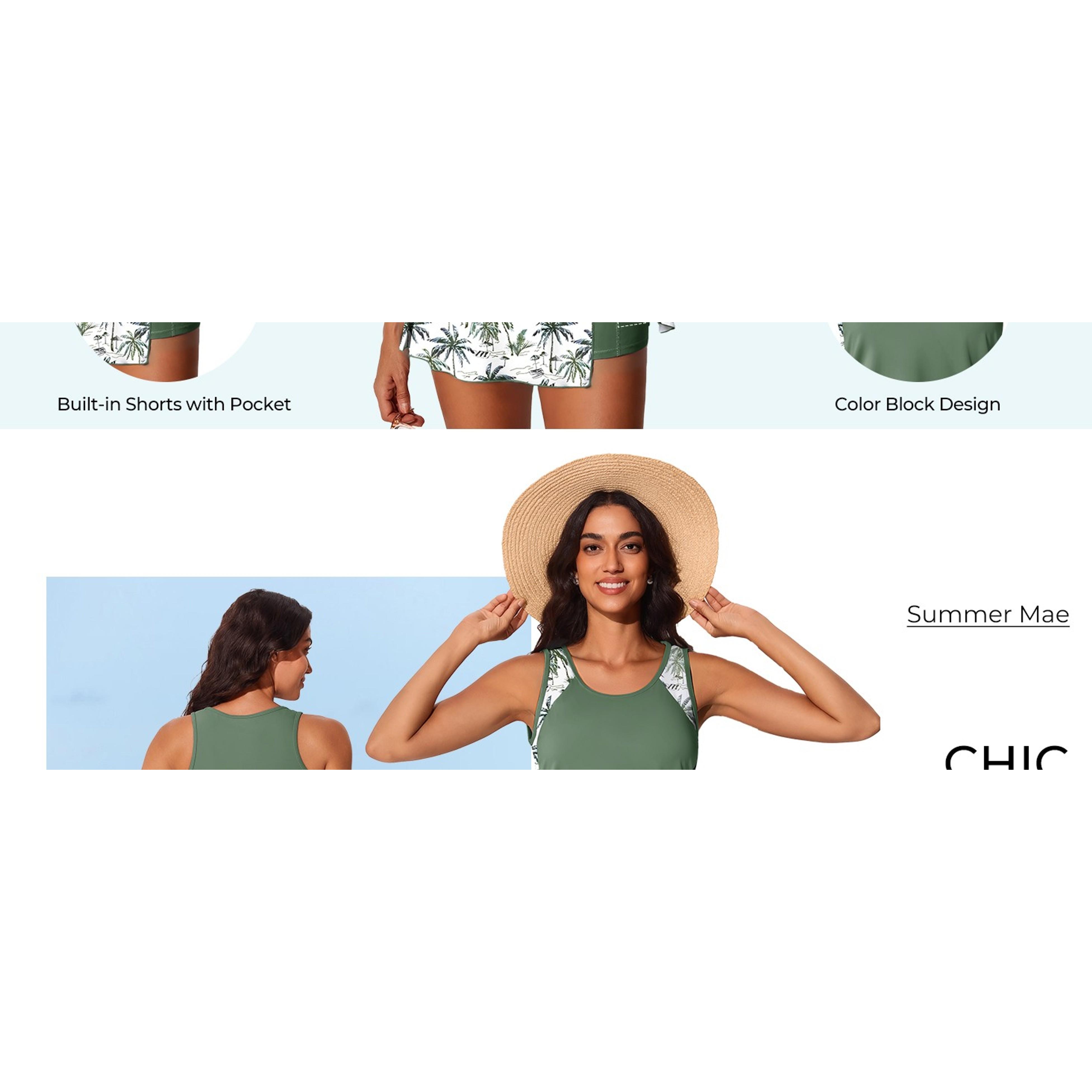 Women's Modest Tankini Swimsuit with Tummy Coverage