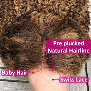 4/27 Highlight Lace Front Wigs Human Hair Pre Plucked Bleached Knots 180% Density 13x4 HD Ombre Honey Blonde Deep Wave Human Hair Wigs with Baby Hair 30inch