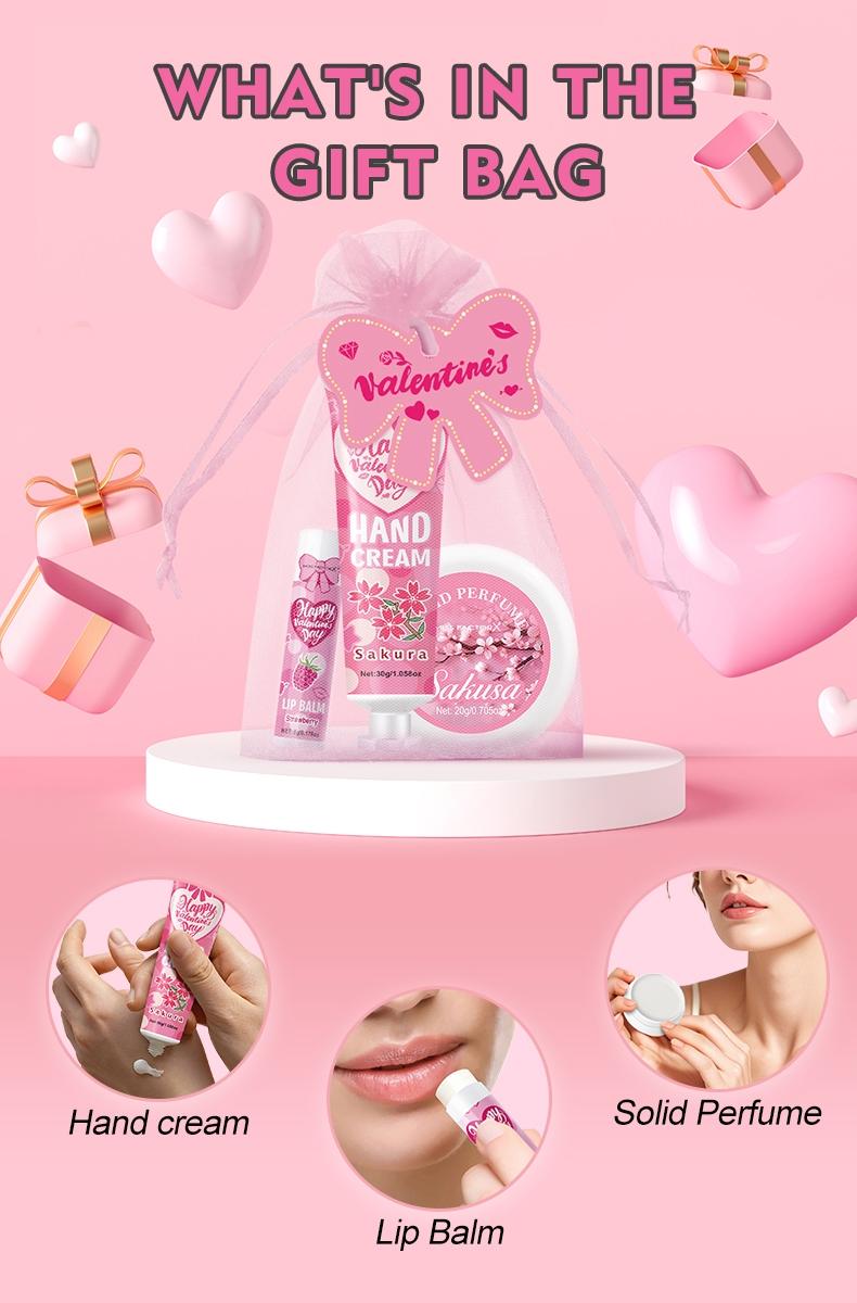 Hand Cream & Lip Balm Gift Set with Box, Santa Christmas Card & Gift Bag Included, Christmas & New Year Presents, Perfect Party Favor for Women, Party Favors Assortment