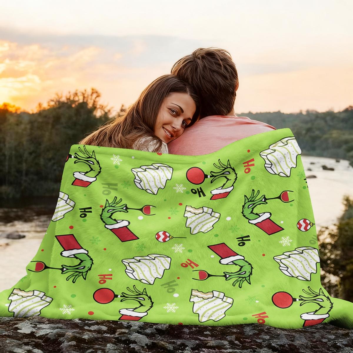 Christmas Grinch Blanket Soft Flannel Throw, Perfect Holiday Gift, Multi-Size Comfortable Bedding, Ideal for Home Use & Festive Decor