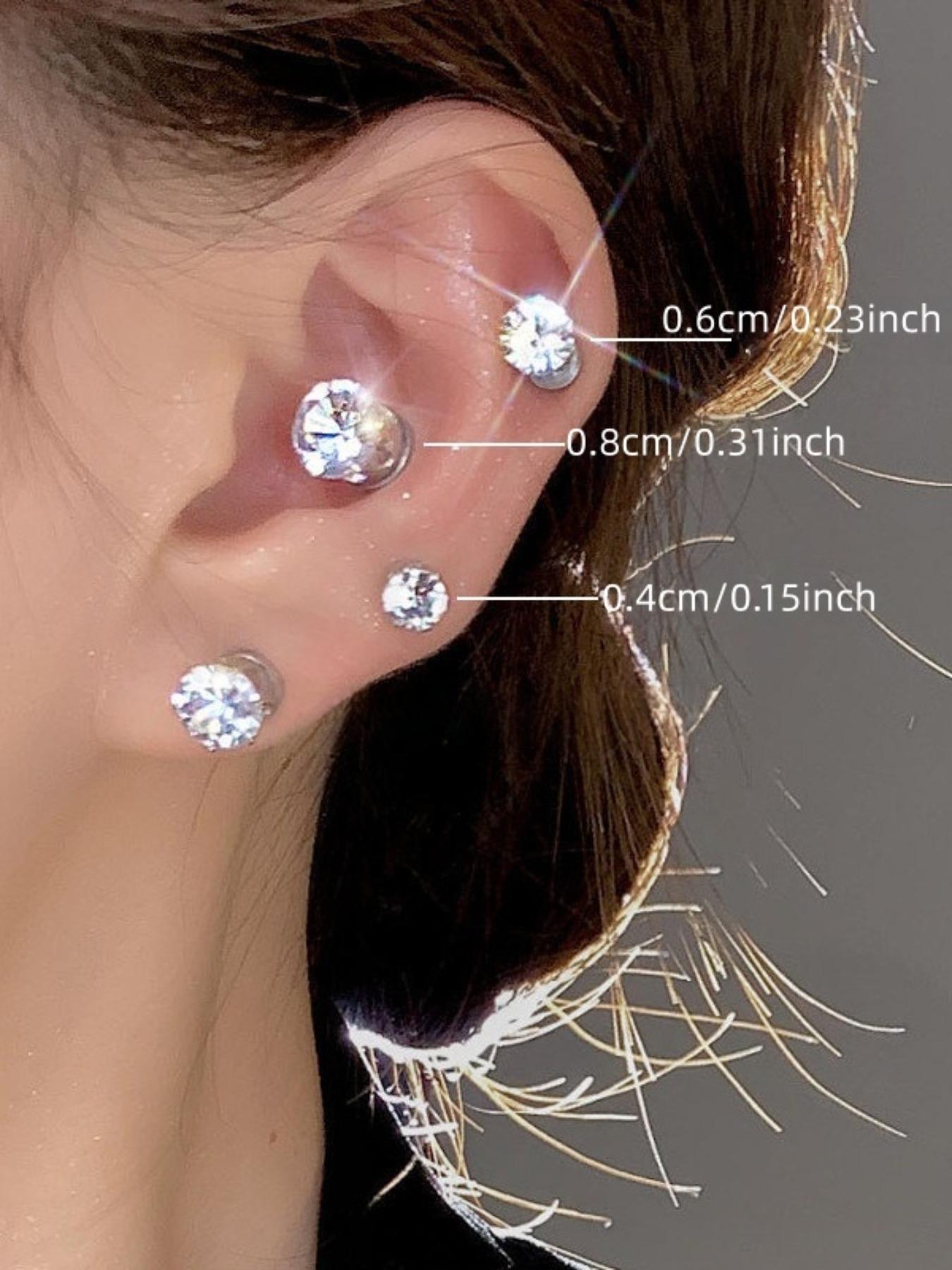 Black Zirconia Magnetic Cartilage Earring – No Piercing Painless Magnetic Ear Cuff for Women, Fake Helix Earring for Unisex, Hypoallergenic Claw Clip Earring, Ideal Gift for Labor Day Halloween Thanksgiving Christmas