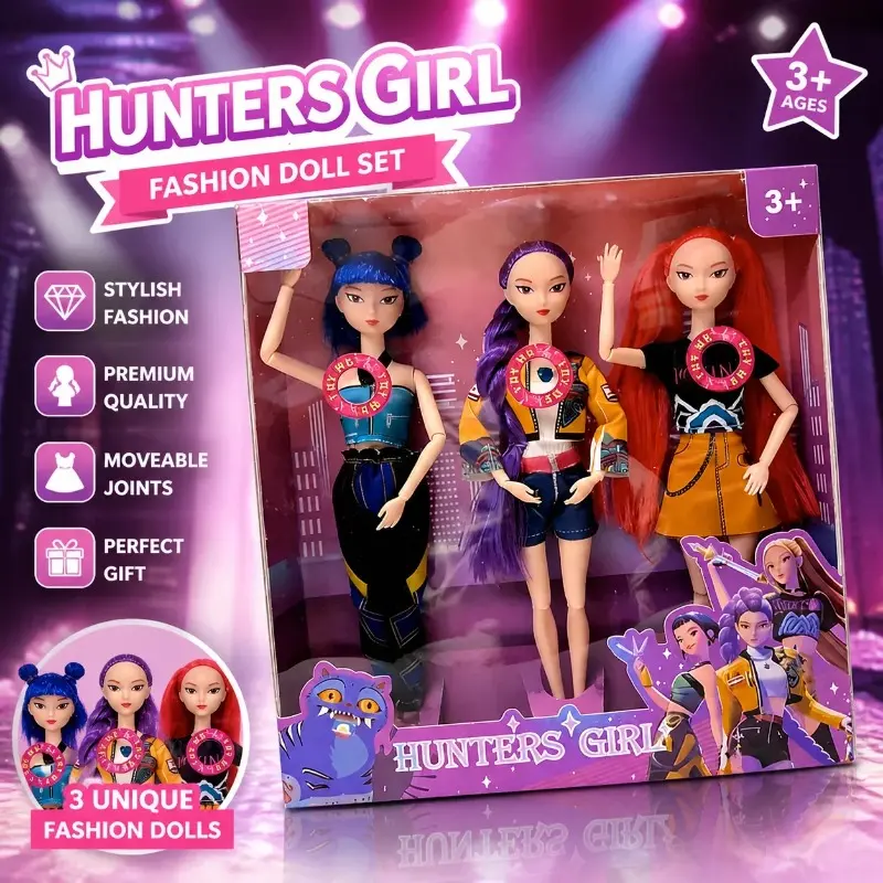 New Hot Music Style Demonic Group Anime Figure Rumi Mira Zoey Action Figure Cosplay Doll Cute Gift for Kids Birthday Gifts