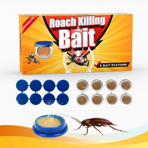 LENDOUYE High-Efficiency Cockroach Exterminator Kit - Crack-Reach Repellents, Traps, Insecticides, ZY Bait Stations, 40-Roach Attractive Formulation, 24-Month Infestation Control, Easy Crack Placement
