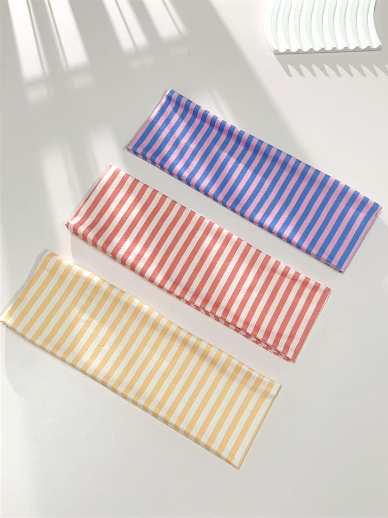 Women's Elegant Sweet Striped Printed Elastic Sports Headbands, Suitable for Daily Use, Yoga, Running, Sweat-Absorbing Hair Accessories, Workout Headband