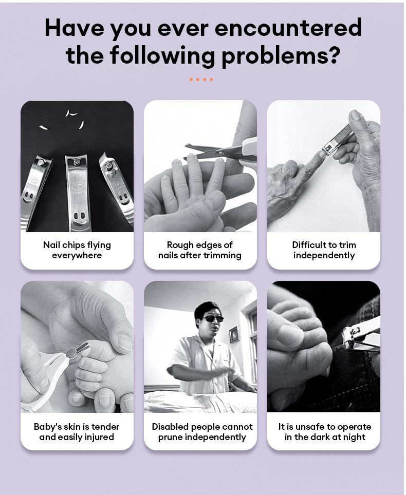 PAXA Electric Nail Clippers with Light, Quiet & Safety Design Automatic Nail Trimmer, Rechargeable Nail Trimmer with Nail Scraps Storage for Home & Travel