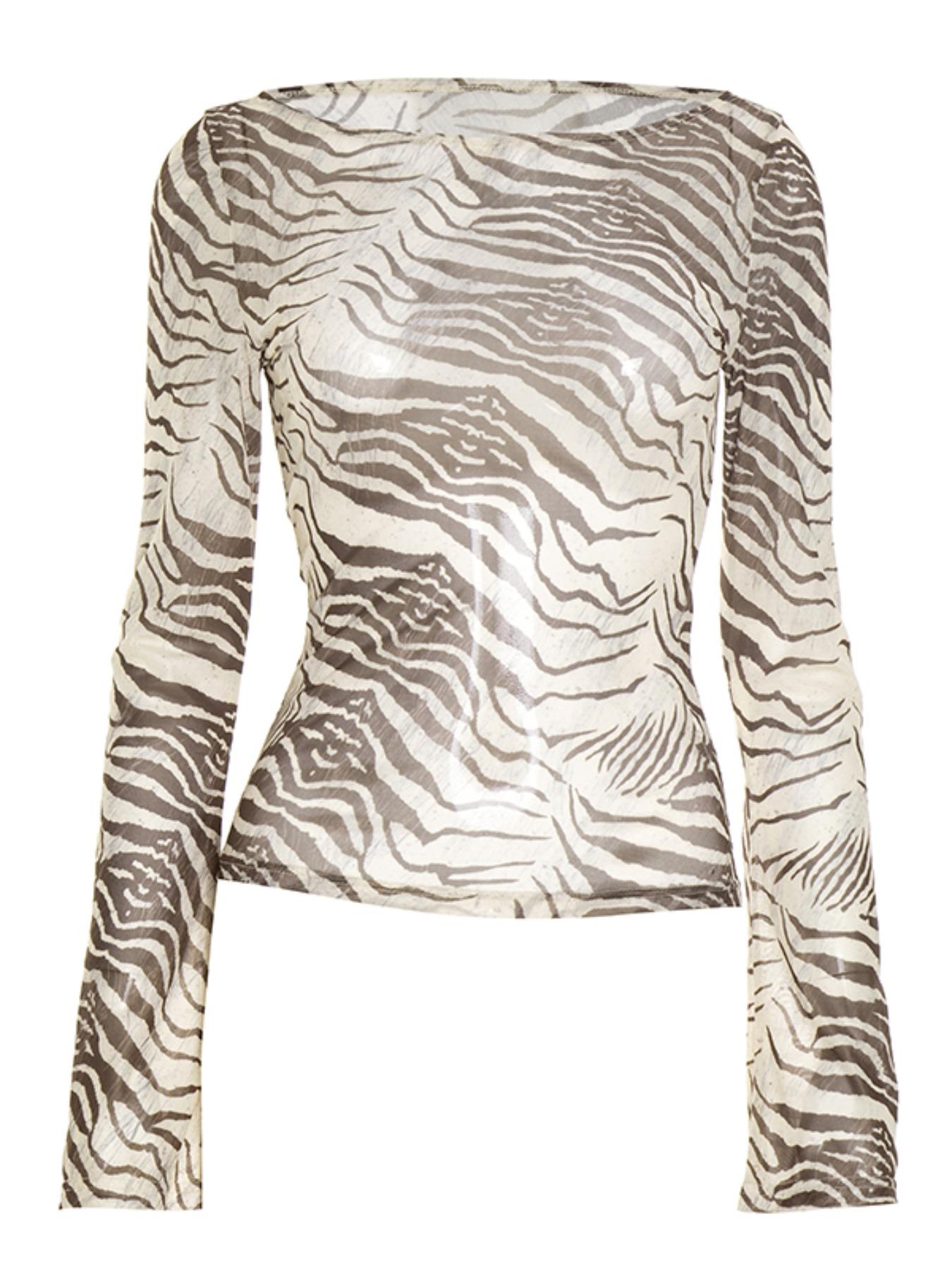 Women's Fashion Zebra Print Lightweight Loose Fit T-Shirt Top, Casual Spring & Fall Wear, Versatile Ladies' Clothing Womenswear