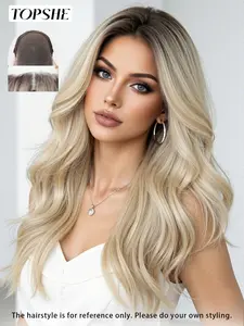 Topshe 13x6 Lace Front Wig, Lace Frontal Wigs, Glueless Hd Wigs, Deep Root Gradient, Natural Parting, Lightweight, Easy Wear, Party Cosplay, All Seasons