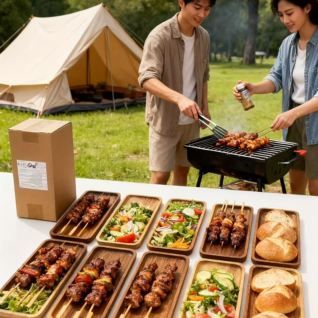 7PCS  Wooden Service Plate and Plate Set - "Rectangular Mini Ham Board, Small Cheese Board, Wooden Service Plate for Home, Kitchen, Bathroom, Party Decoration, Christmas, Thanksgiving, St. Patrick's Day Display Tray - Suitable for 30 holidays