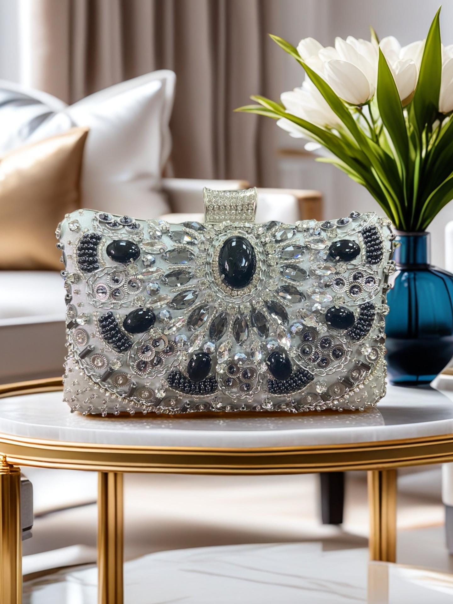 Fashion Handmade Beaded Evening Bag for Women, Bridal Wedding Clutch, Versatile Party Shoulder Crossbody Bag, Perfect Gift for All Occasions