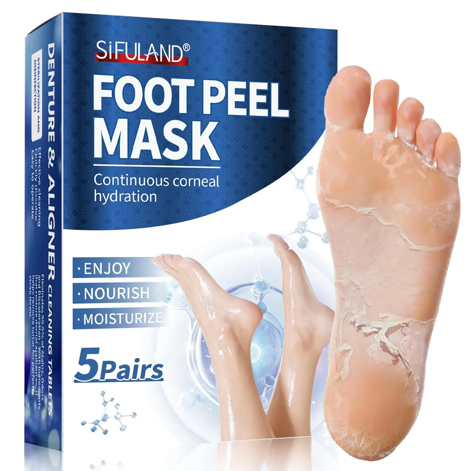 5 Pairs Hyaluronic Acid Foot Peeling Masks - Dead Skin Removal, Softens Heels, Ideal for Applying Peel Masks (Beauty & Personal Care, Hand & Foot Care)