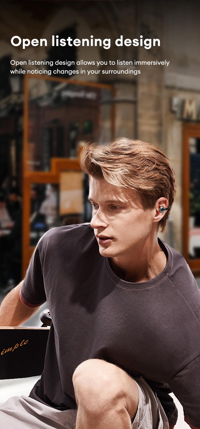 Clipbuds 7 Clip-on Design Wireless Headphones, Powerful Sound Effects for Music, Dustproof & Waterproof Sports Earbuds for Running, Workout, Audio