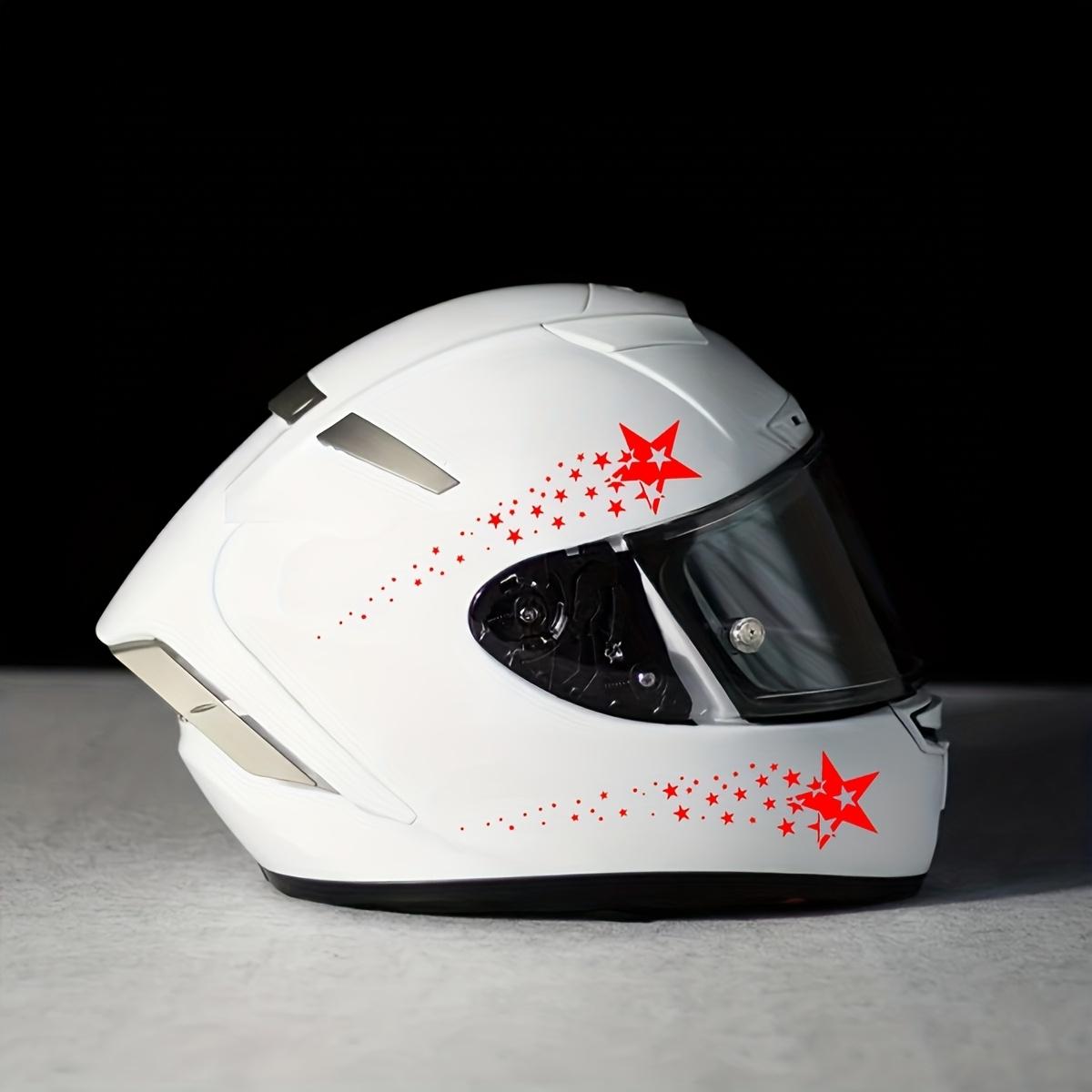 2D Motorcycle Helmet Sticker, 4 Star Pattern, Waterproof Durable Racing Style, for Helmets, Fuel Tank, Engine Cover, Multiple Colors Available