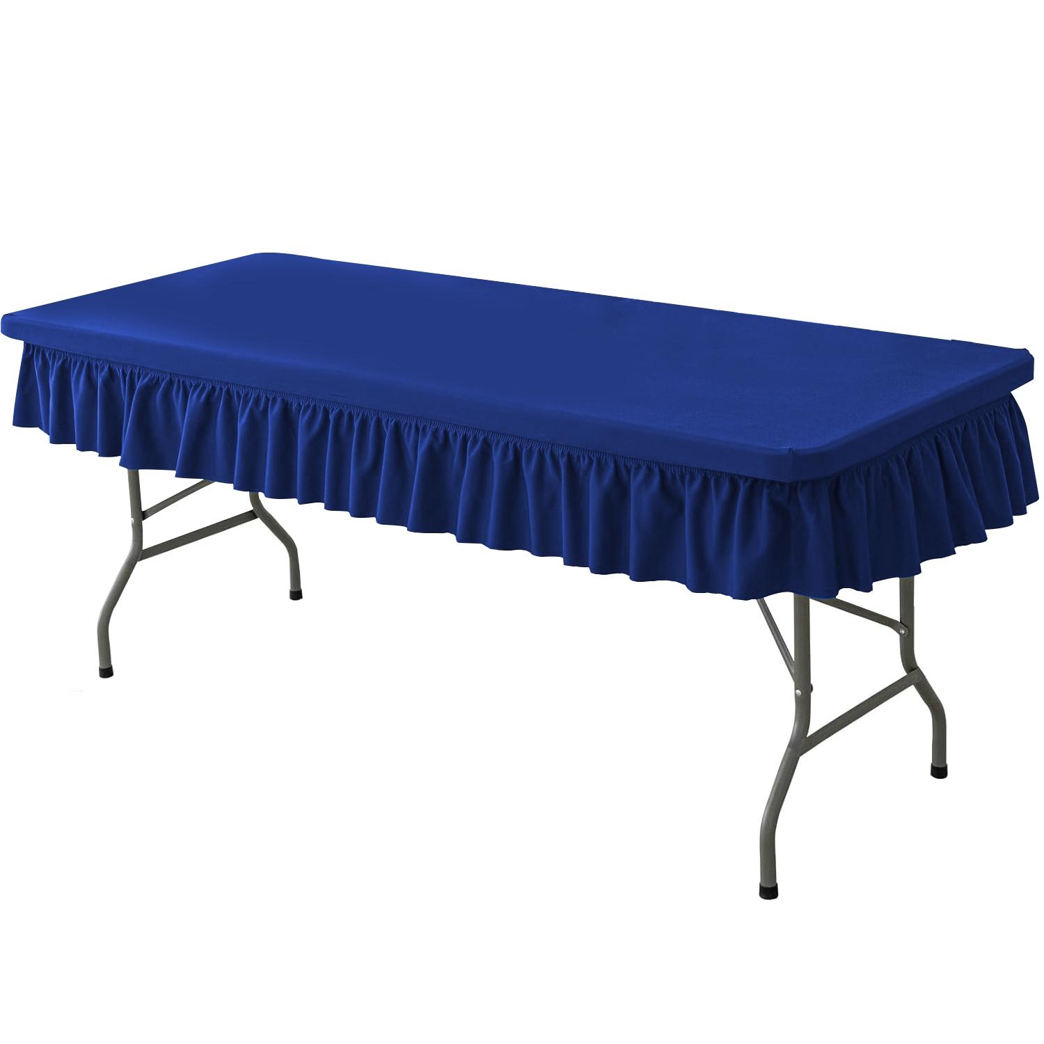 Stretchable Rectangular Tablecloth with Stretched Border Design, Wrinkle-Free Easy Wash, Smooth, Ideal for Weddings Parties and Table Protection, Portable Tablecloth