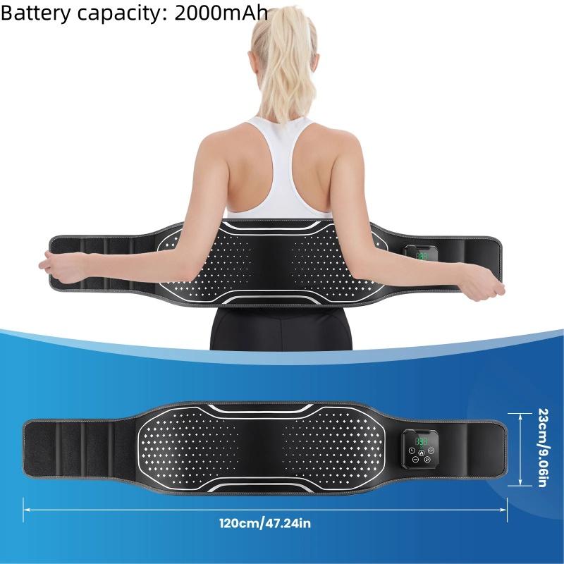 Back Heating Pad, Waist Massager, Heated Belt, Adjustable 3-Level Heat Vibration, Wireless Portable Massage, Touchscreen Control