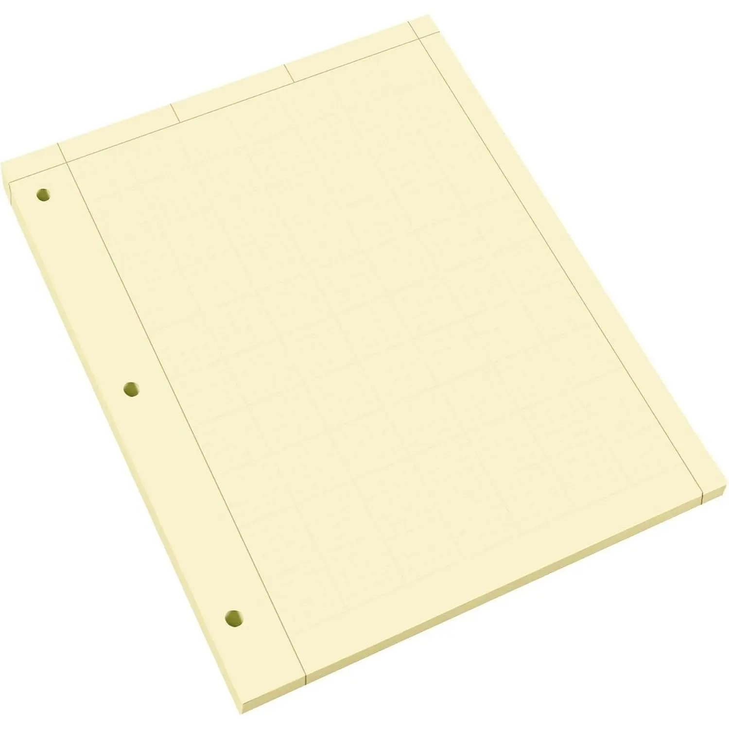 Graph Ruled Engineering Pad, Engineering Graph Paper Pad, 5x5 Enclosed Grid, 8.5" x 11", 100 Sheets, 3 Hole Punched, Buff Tinted Sheets, Made in USA