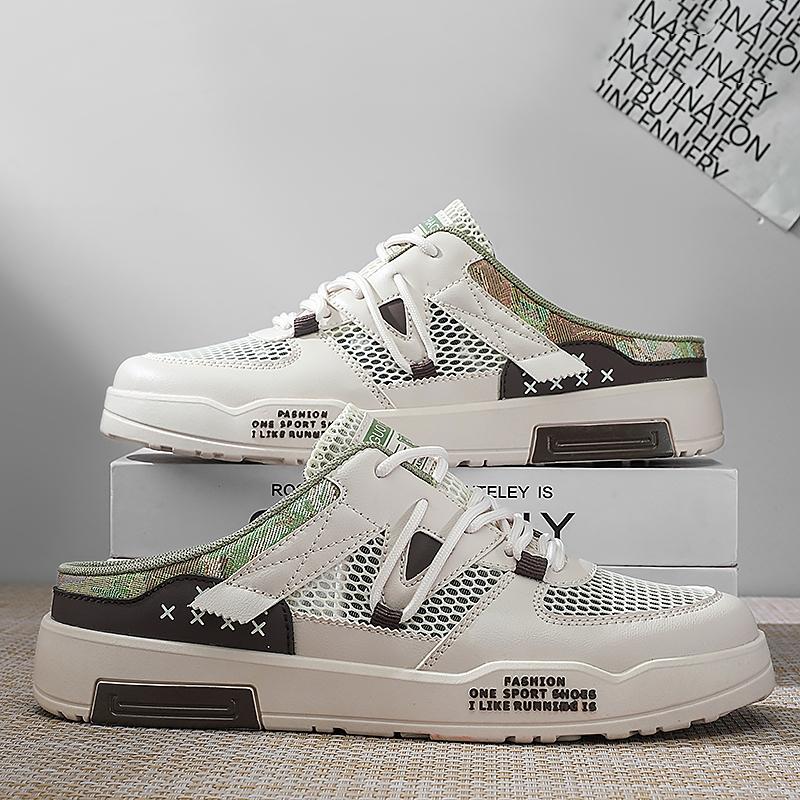 Men's Fashionable Patchwork Design Slip on Mules, Casual Comfortable Breathable Non-slip Rubber Sole Mules, Street Style Shoes for Daily Wear, Casual Shoes Clogs