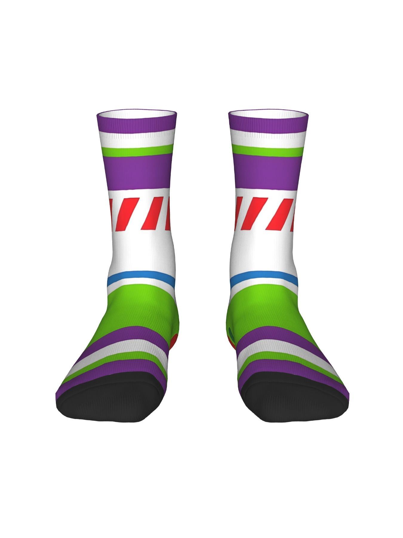 1 Pair Funny Crazy Sock for Men Buzz Hip Hop Harajuku Happy Seamless Pattern Printed Crew compression Sock Casual Gift