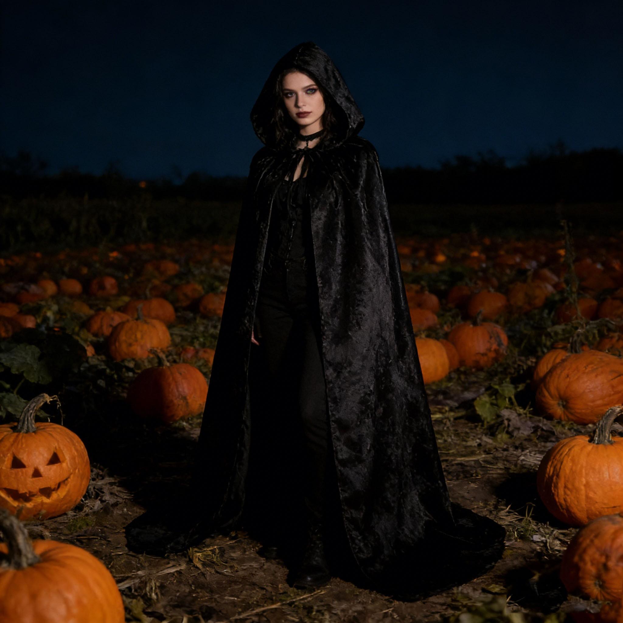 Dark Halloween Cape, Gothic Witch Vampire Adult Horror Cosplay Costume, Perfect for Halloween Parties, Stylish and Spooky