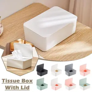 NEW Wet Tissue Box Dustproof Wipes Dispenser Portable Tissue Box Storage Box With Lid For Car Home Office Desktop Organizer