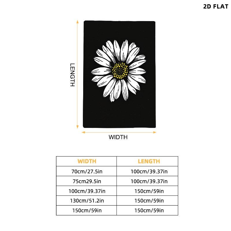 Stylized Daisy Print Throw Blanket, Single - sided Printed, Multiple Specifications Available, Soft Comfortable Fabric, Ideal for Napping/Indoor Use, High - Contrast Graphic Design, Trendy Home Decor Essential