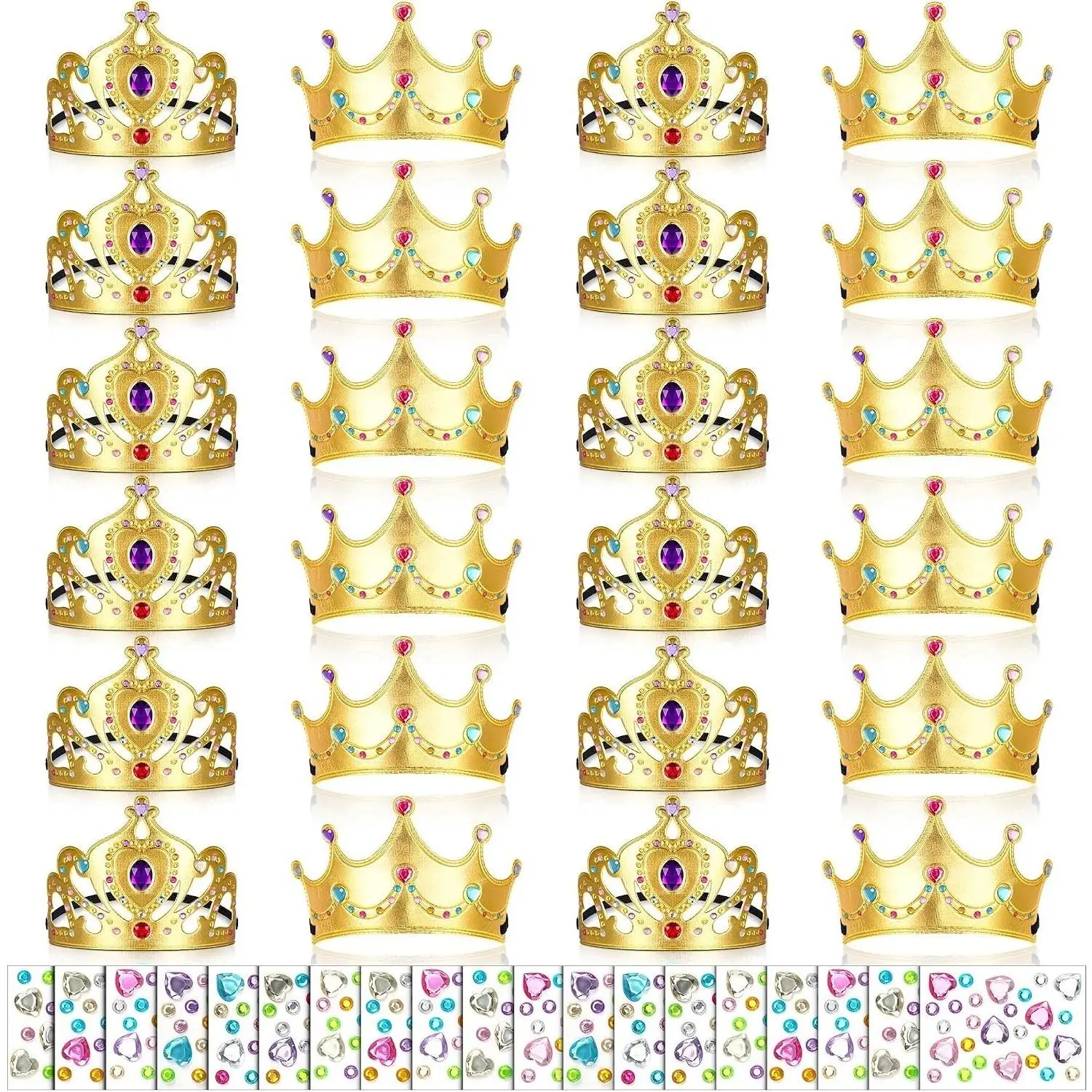 44 Pcs Foam Crowns for Kids Princess King Hat Bulk, Vintage StyleGift