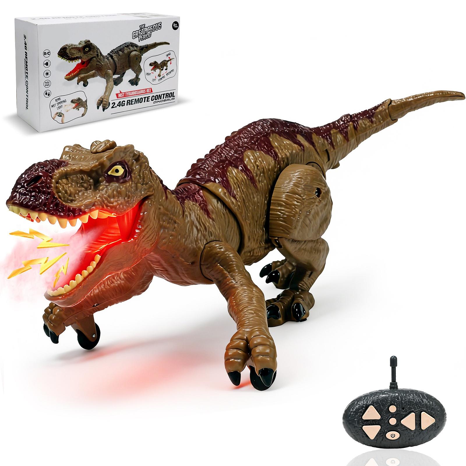 2.4g Remote Control Spray Crawling Tyrannosaurus Rex Toy, Roaring Sound, Light, Forward Backward, Left Right Swing, Christmas Gift, Boy Birthday Present, Summer Games