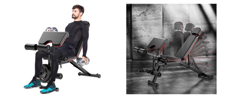 Bearbro 10 Positions Adjustable Weight Bench Workout Bench for Home Gym,Olympic Weight Bench Press for Full Body Workout 900lbs