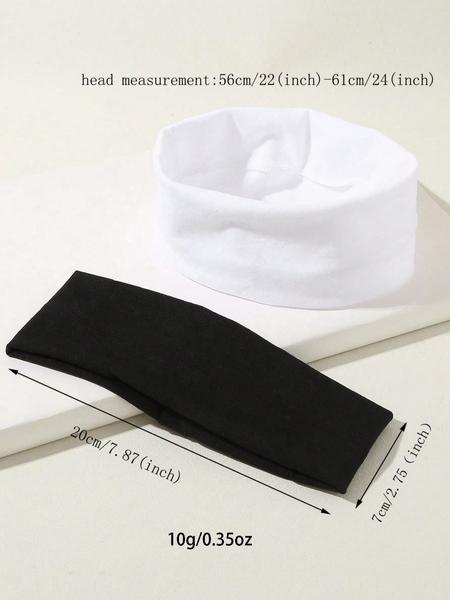 2pcs Solid Color Sports Style Headbands Suitable For Daily Life And Sports Casual Gym Hair Band Turban Headband Sweatband, Sweat Wicking Headband, School Stuff, College