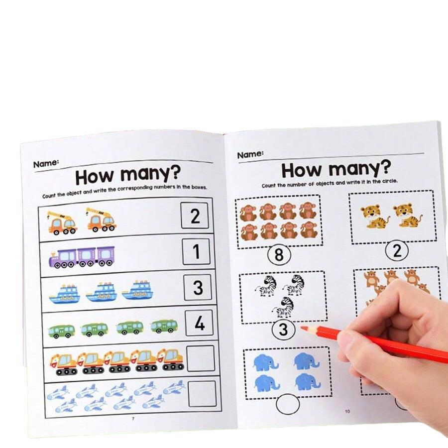 Math Interactive Workbook: Number Tracking, Addition & Subtraction, Early Education, Home or Classroom Use, Basic Arithmetic Skills