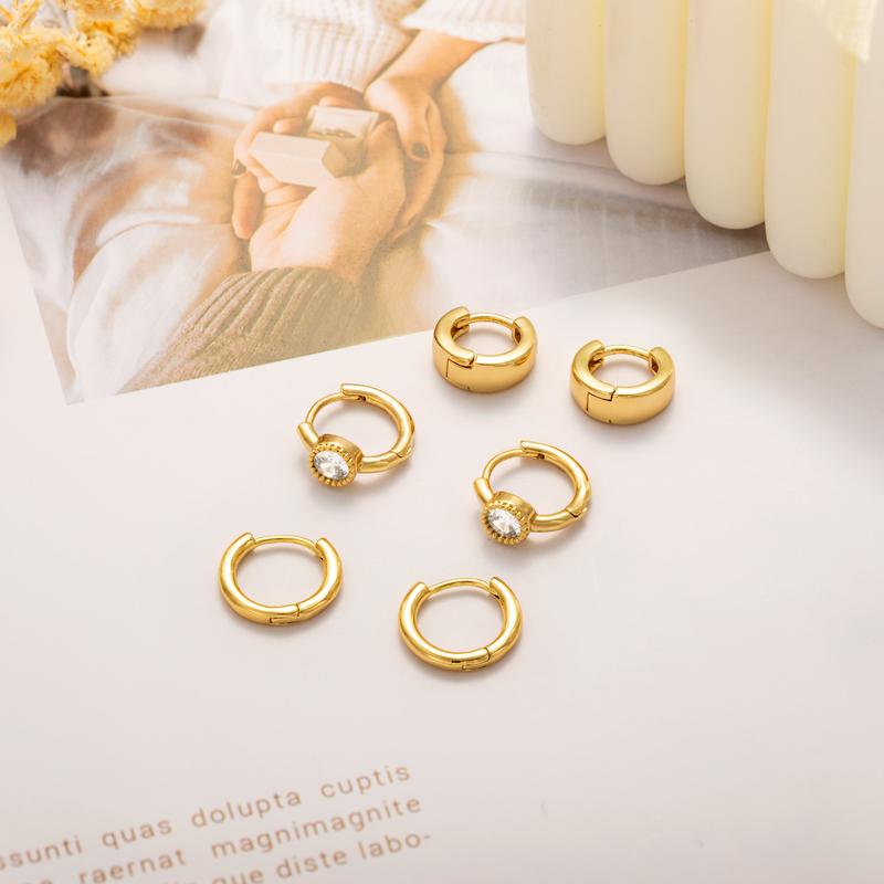 Dearmay 3 Pairs Hoop Earring Sets for Women Hypoallergenic Trendy Waterproof Lightweight Multiple Cartilage Earring for Lobe Cartilage Helix for Women.