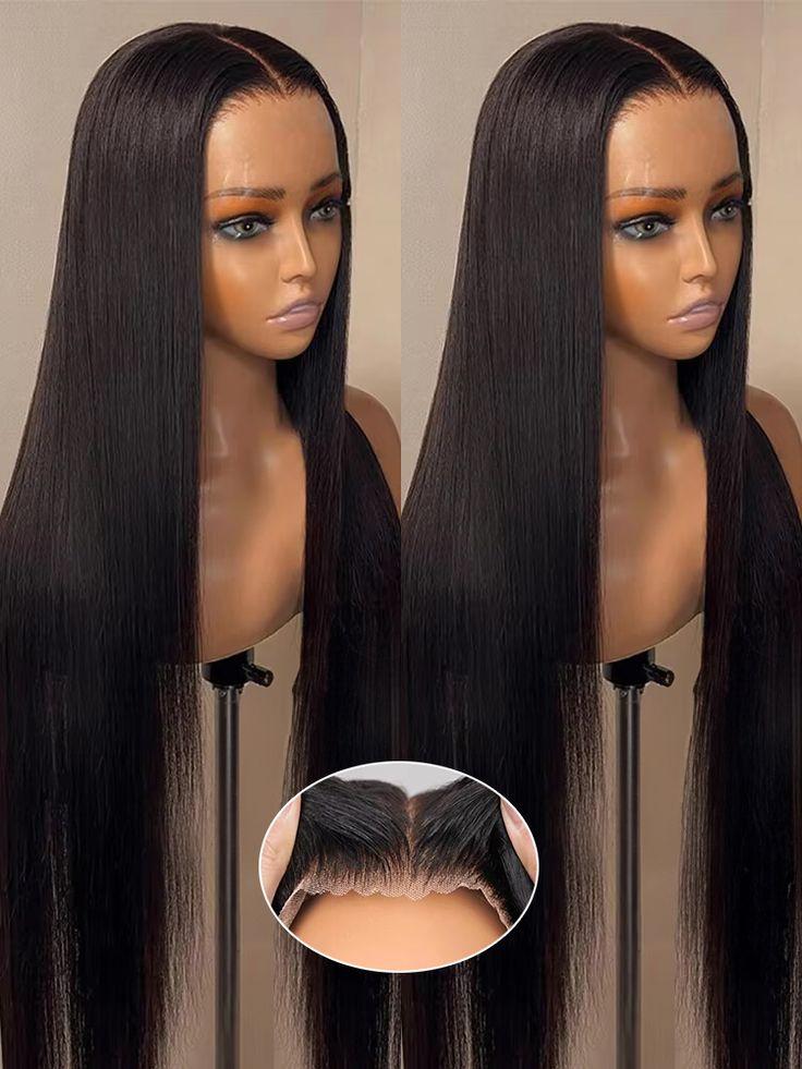 Bling Hair Brazilian 5x5 Glueless Wig 28 30 Inch Easy To Wear 6x4  9x6 7x5 Transparent Bone Straight Lace Closure Wigs For Black Women