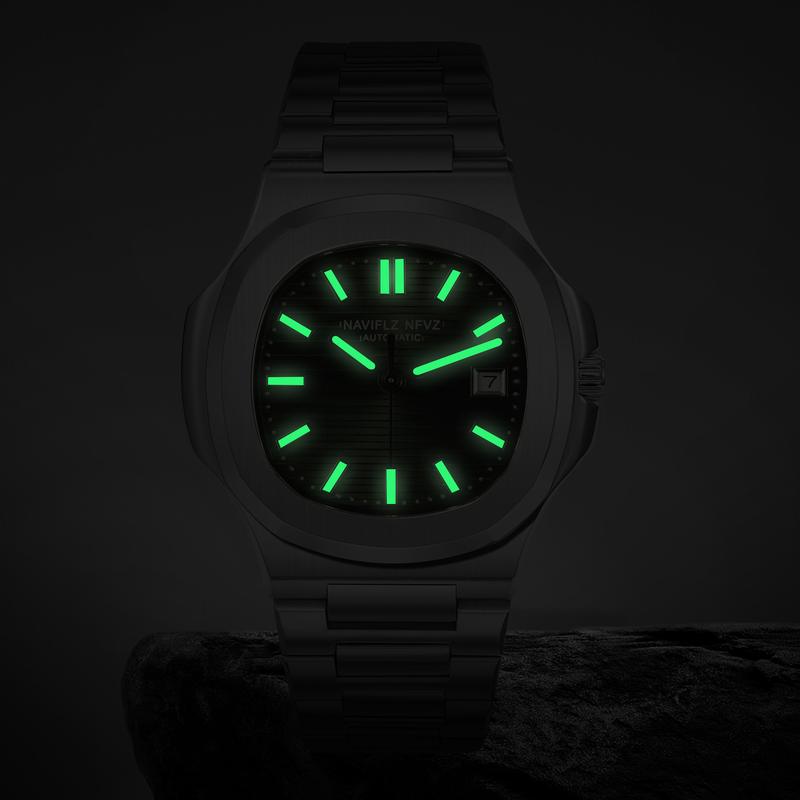 NAVIFLZ NFVZ High Quality Top Luxury Man Watch Sports Waterproof Luminous Date Men Wristwatch Square Dial Automatic Mechanical