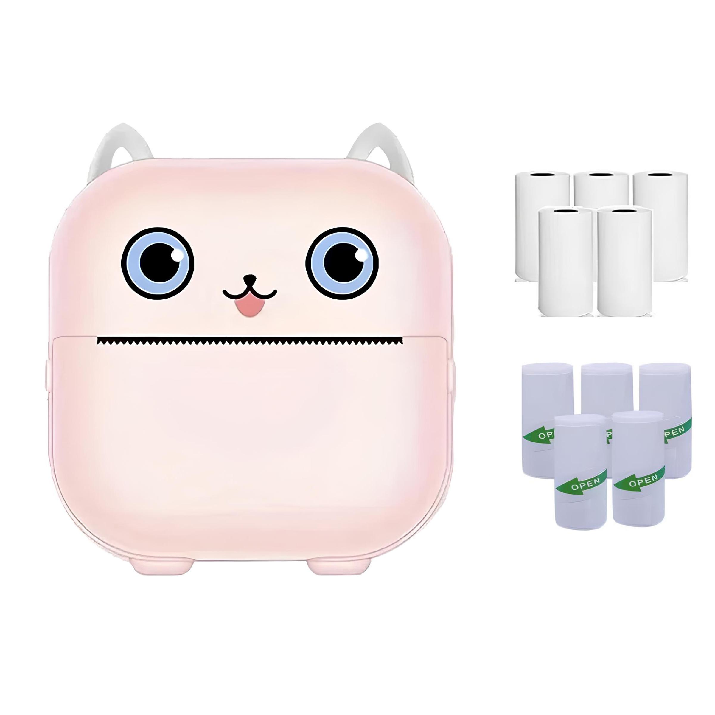 Portable Mini Printer, Portable Photo Printer with Print Paper, Bluetooth-compatible Label Printer for iOS & Android, Photo Sticker Printer, Office Accessories