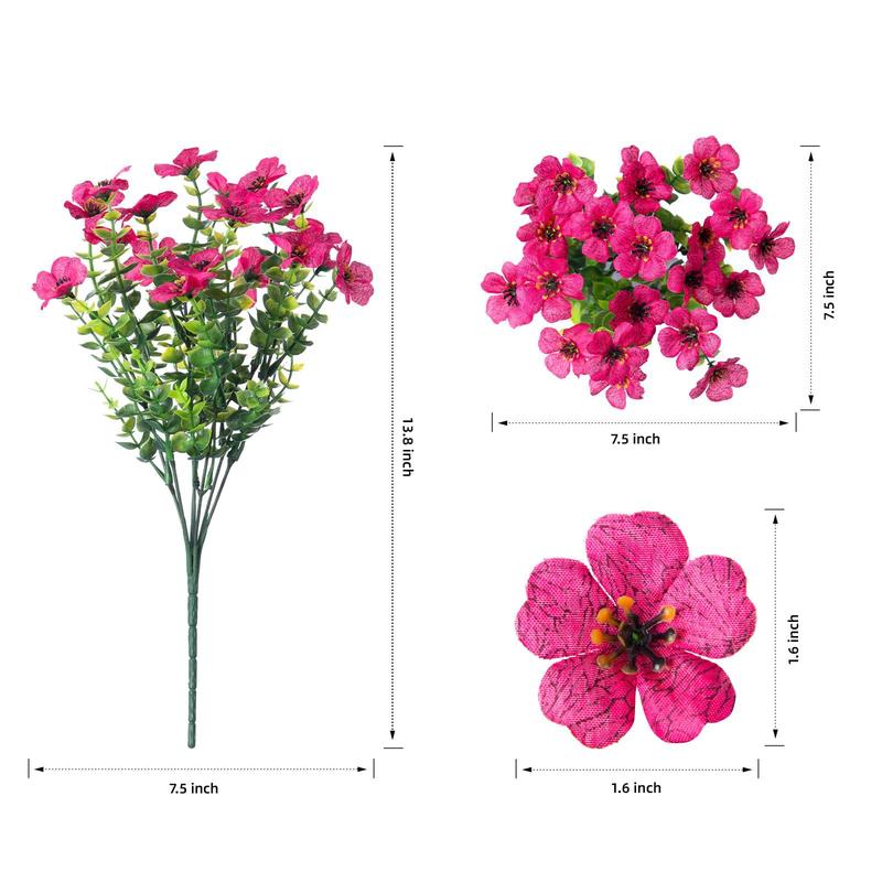 Artificial Flower (12/24pcs/set), UV Resistant Colorful Fake Flower, Decorative Bouquet for Home Decor Garden Party Wedding Decor, Flower Design, Garden Decorations, Decoration Items
