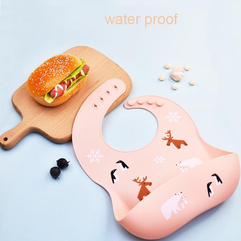 Children Silicone Bib Waterproof Anti-Stain Easy Clean Suitable for Boys Girls, Baby Feeding Apron, 1 Piece Pack