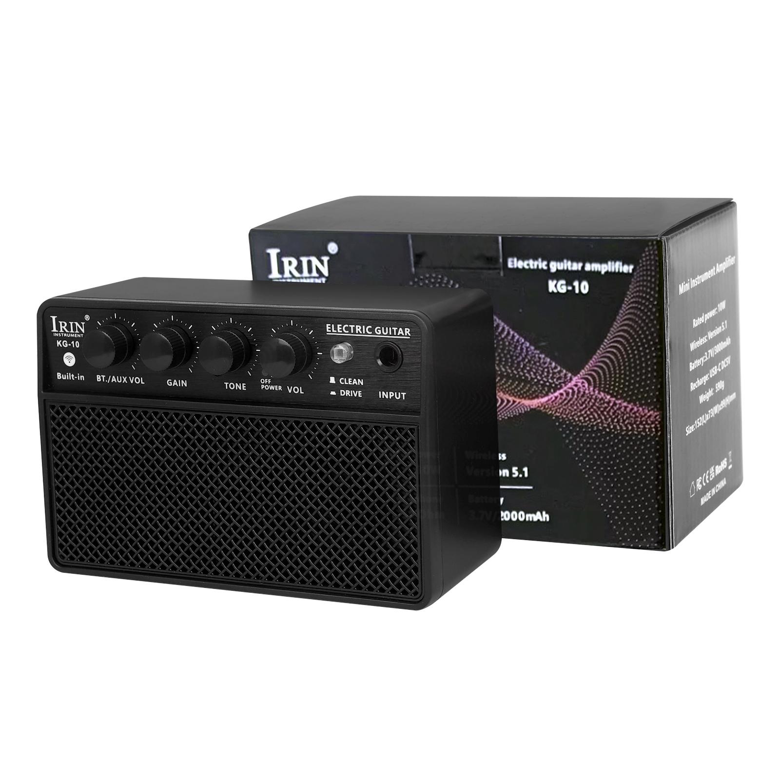 IRIN KG-10 Bluetooth Portable Amplifier 10W Mini Guitar Bass Amp  for Electric Guitar Bass Outdoor Use