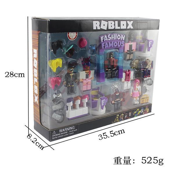 8pcs 2.5-3 Inch Roblox Fashion Famous Action Figures With T-Stage 2 Chairs Display Accessories Box Toy Set in stock