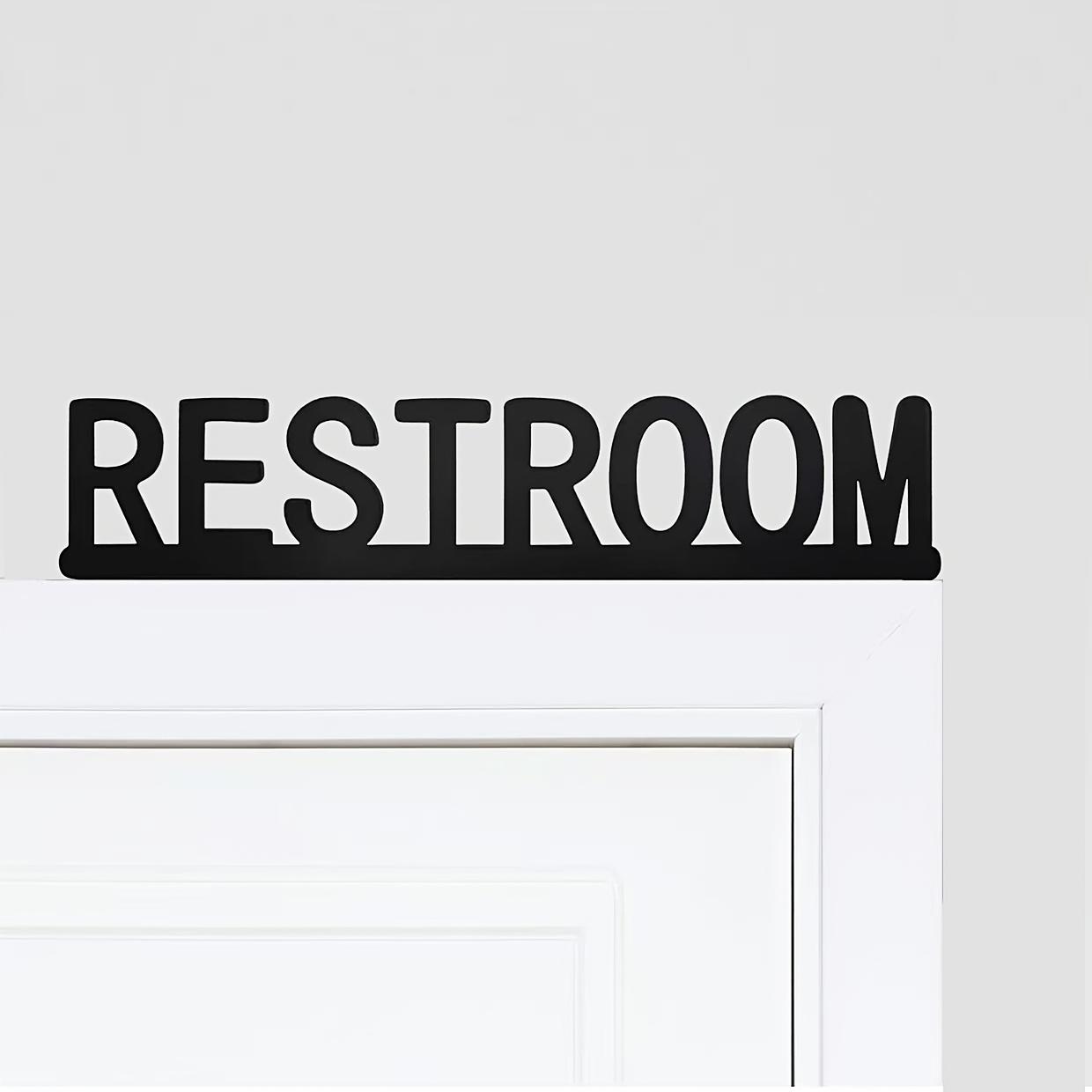 Classic Wooden Bathroom Sign, Irregular Shape Panel for Door and Wall Decor, Easy to Install, Home Decoration Accessory