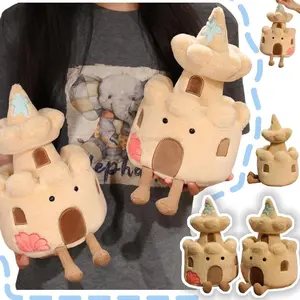 Brown Fortress Lighthouse Plush Dolls Office Decor Soft Baby Comfort  Dolls Birthday Christmas Gifts For Kids