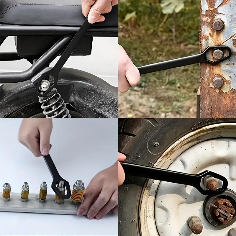 1pc8-24mm New Multi-functional Double Head Wrench Household Tools Universal Self-tightening Adjustable Special-shaped Wrench Portable Hand Tools Multipurpose Black 3.5mm Thick Torx Wrench, Adjustable Self-Tightening Dual-Head Spanner