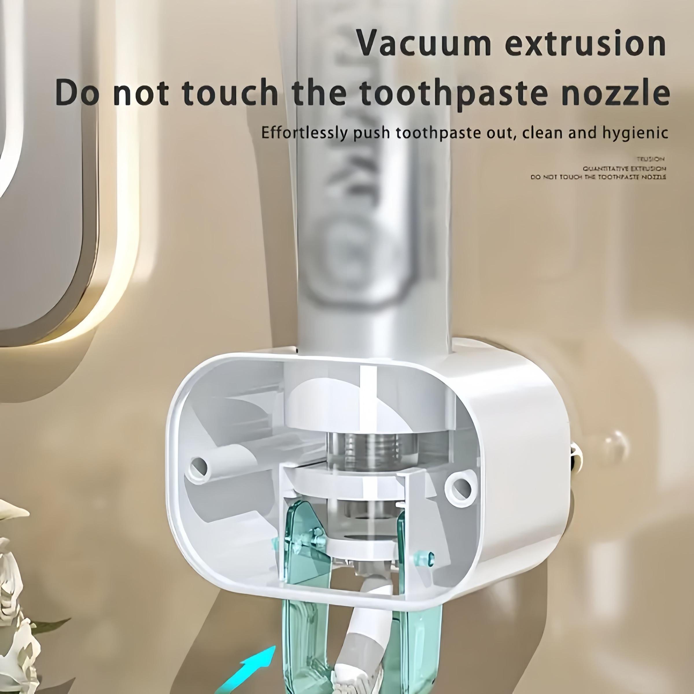 Automatic Toothpaste Dispenser Wall Mounted, No Drilling Required, High-End Suction Cup Holder, Space-Saving Bathroom Organizer, Toothpaste Squeezers