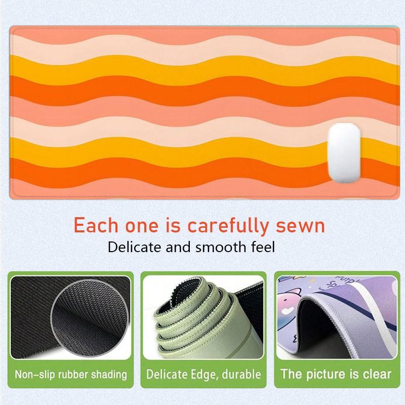 Retro Wave Desk Pad Gaming Mousepad XXL Mouse Pad For Laptop Desk Mouse Pad Extra Large With Non-Slip Rubber Base Stitched Edges Surface For PC Gamers Office Workers & Home Use Perfect Gift For Birthday Christmas Holiday Season