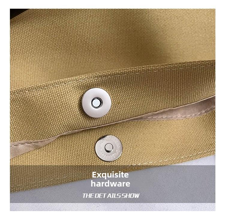 Casual Letter Print Canvas Tote Bag, Large Capacity Commute Shoulder Bag, Lazy Style Handbag, Student School Bag