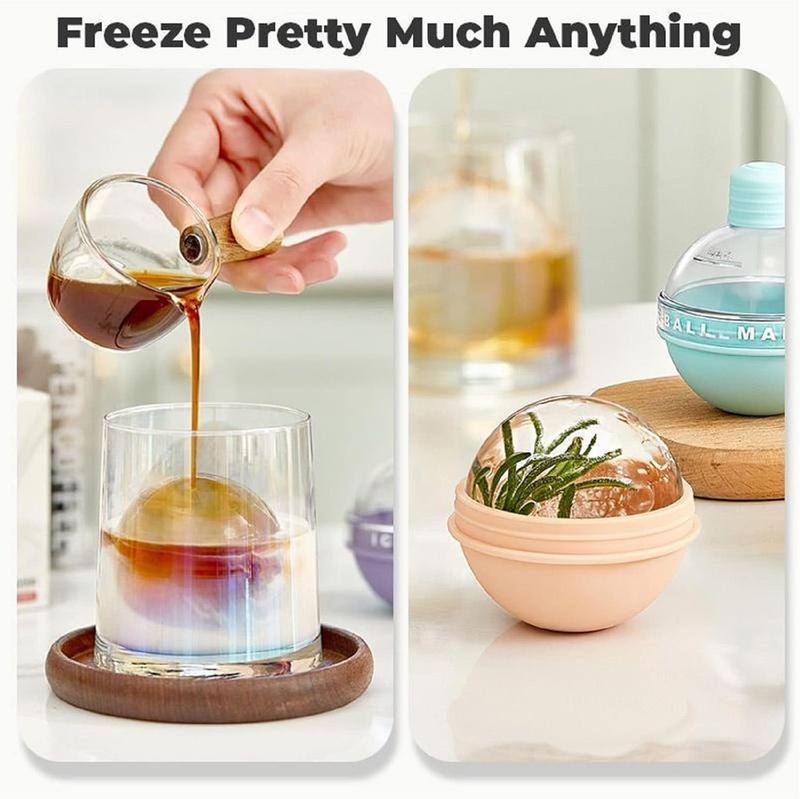 3PCS-2025 summer creative light bulb ice mold, whiskey ice ball making machine mold, whiskey drink cocktail drinking round ice freezing mold, reusable, arbitrary color