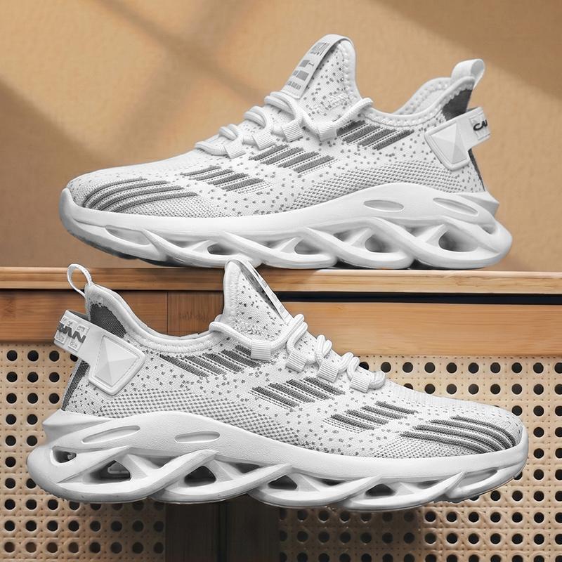 Men's Running Shoes, Breathable Flyknit Mesh, Durable Anti-Slip, Shock Absorption, Casual Low Top, Comfortable Fashion, Outdoor Activities