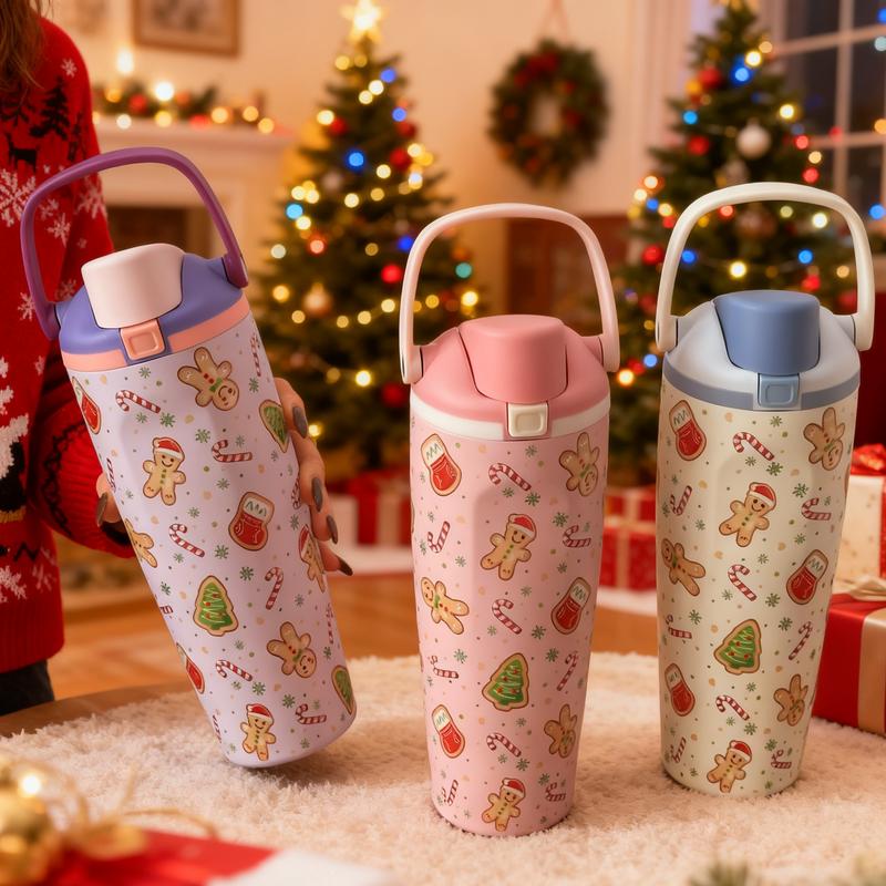 1pc 30oz Christmas Cookie Theme Stainless Steel Insulated Cup, Cold ...