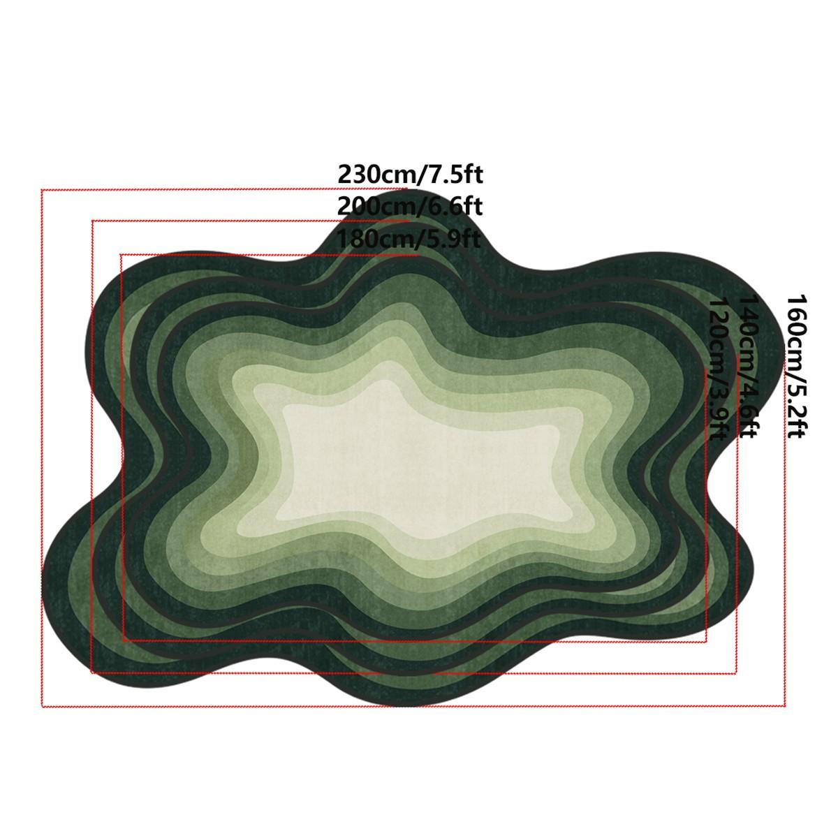 Gradual Cloud Rug, Irregular Abstract Line Mat, Soft Comfortable Non-, Ideal for Living Room Bedroom Bathroom Kitchen Corridor Home Decor