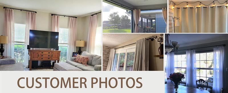 Inovaday Curtain Rods for Windows 1 Inch Industrial Curtain Rod, Wrap Around Black Indoor/Outdoor Curtain Rod, Room Divider Adjustable Curtain Rod for Bedroom Living Room Bathroom Black Outdoorfun