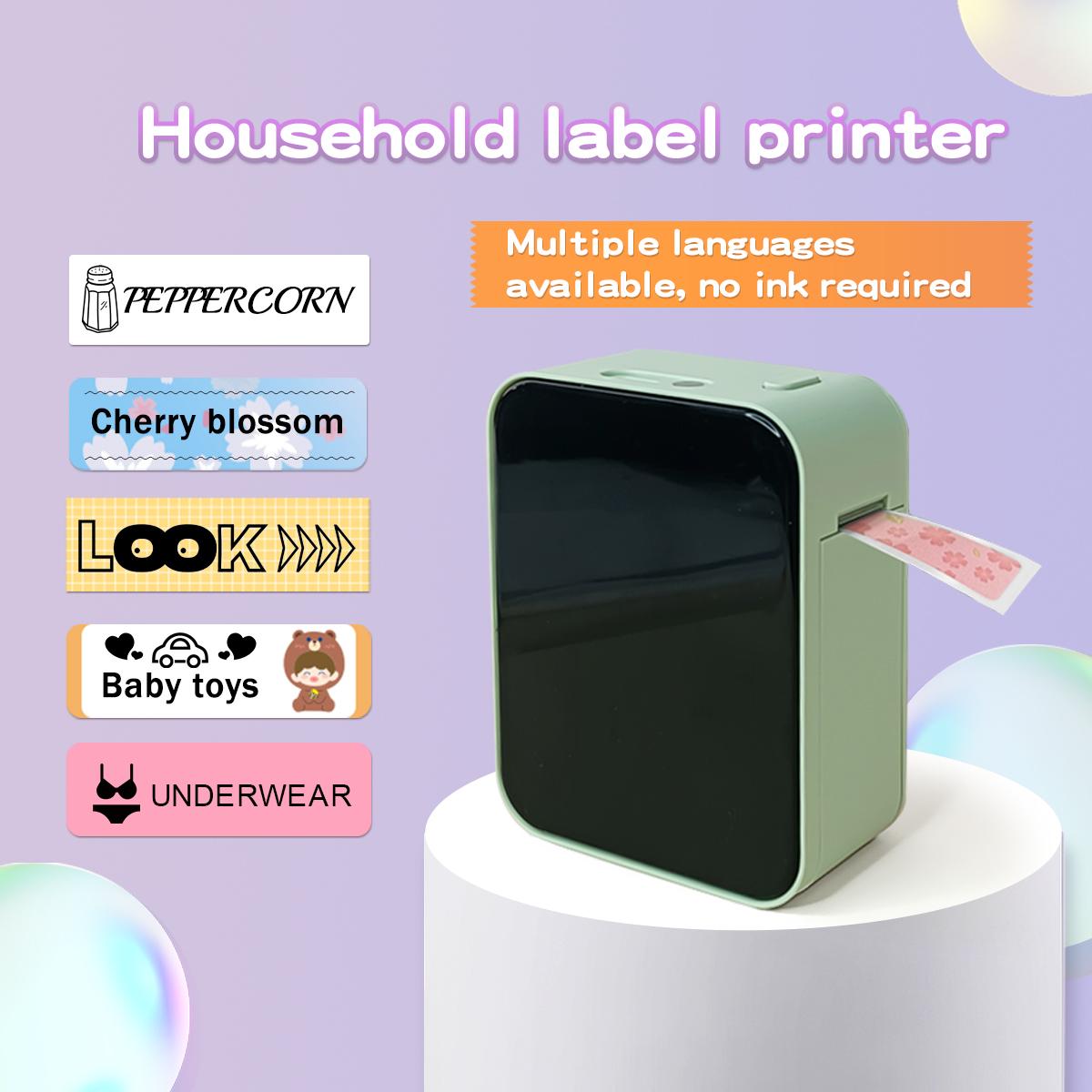 Portable Label Printer with Waterproof Self-Adhesive Labels (12mm X 40mm), Bluetooth-compatible Compatible with iOS & Android